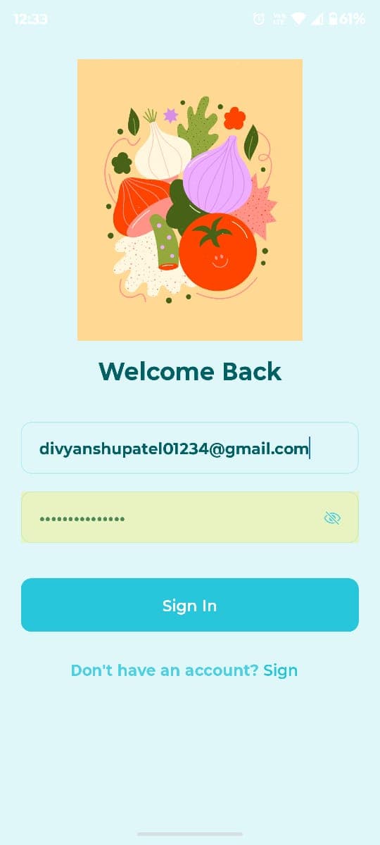 Filled Sign In Screen